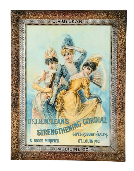 DR. J.H. MCLEANS STRENGTHENING CORDIAL LITHOGRAPHIC ADVERTISEMENT. 