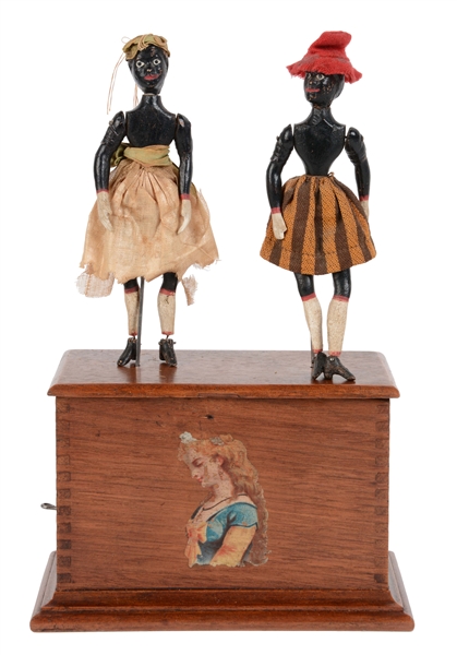EARLY IVES CLOCKWORK DOUBLE DANCING TOY.