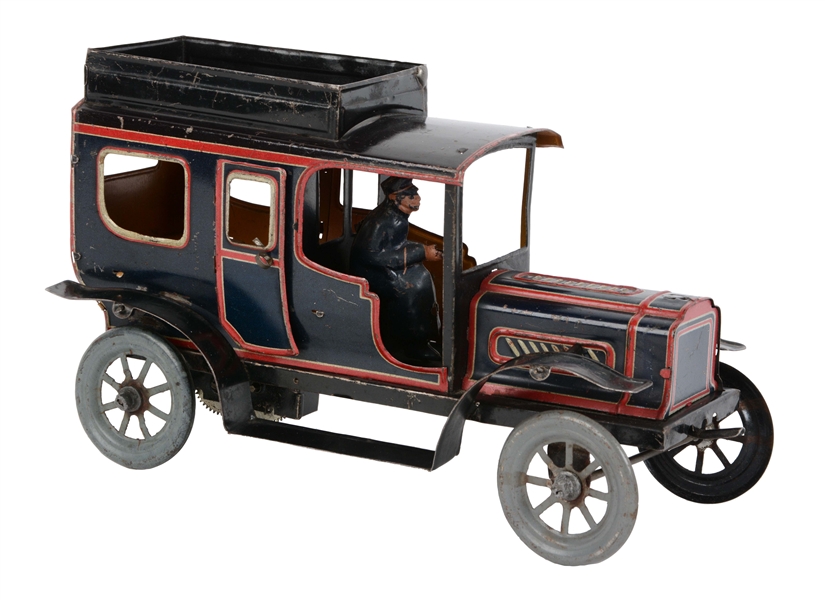 GERMAN TIN LITHO WIND UP LIMOUSINE TOY 