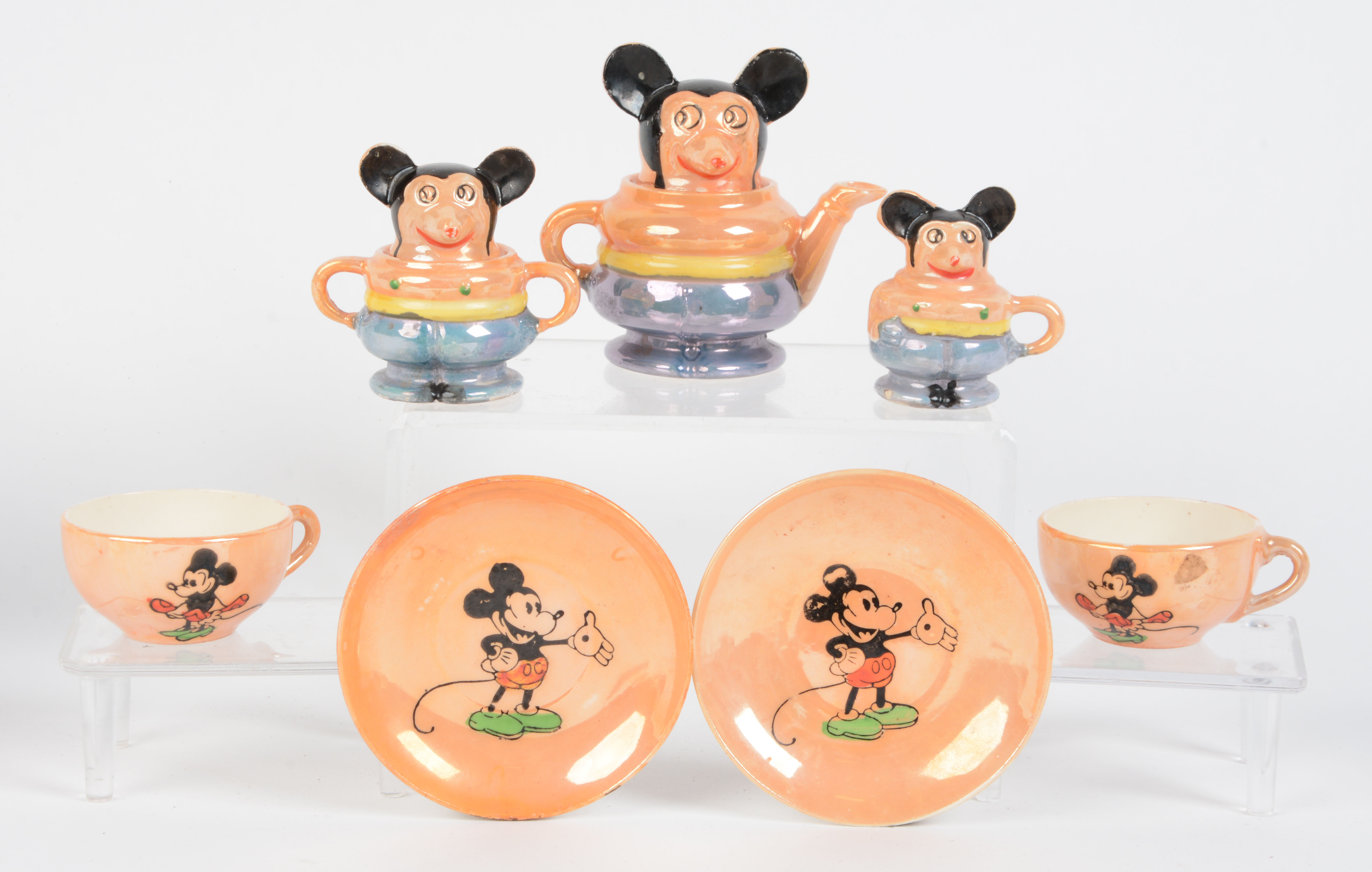 Lot Detail - SET OF 7: DISNEY CERAMIC MICKEY MOUSE TEA SET.