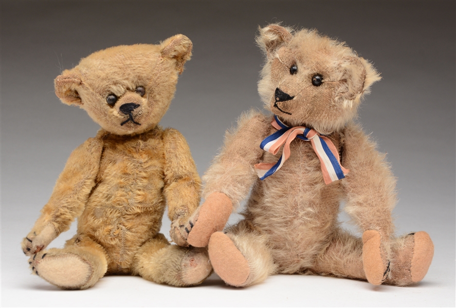 LOT OF 2: EARLY WELL LOVED TEDDY BEARS.