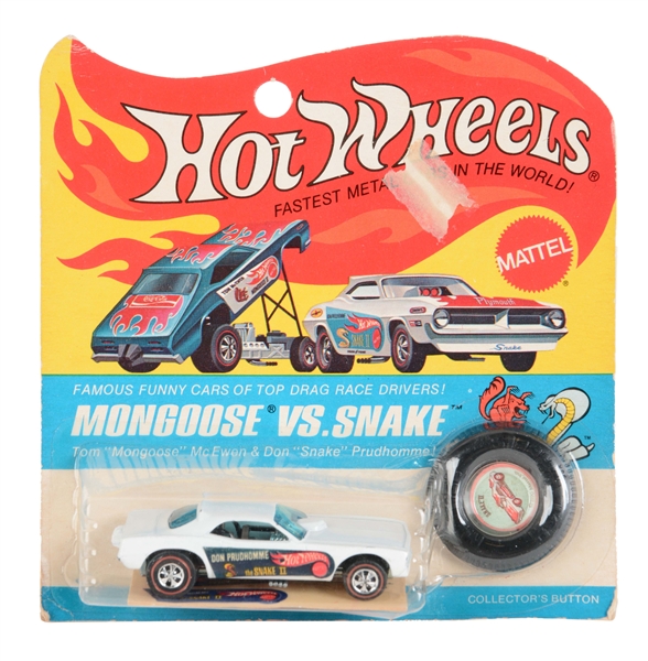 HOT WHEELS RED LINE MONGOOSE II CAR ON CARD.