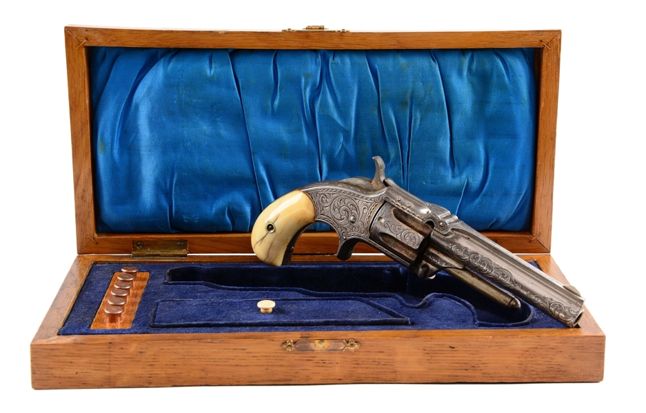 (A) S&W CASED & FACTORY ENGRAVED MODEL 1-1/2 2ND ISSUE REVOLVER.