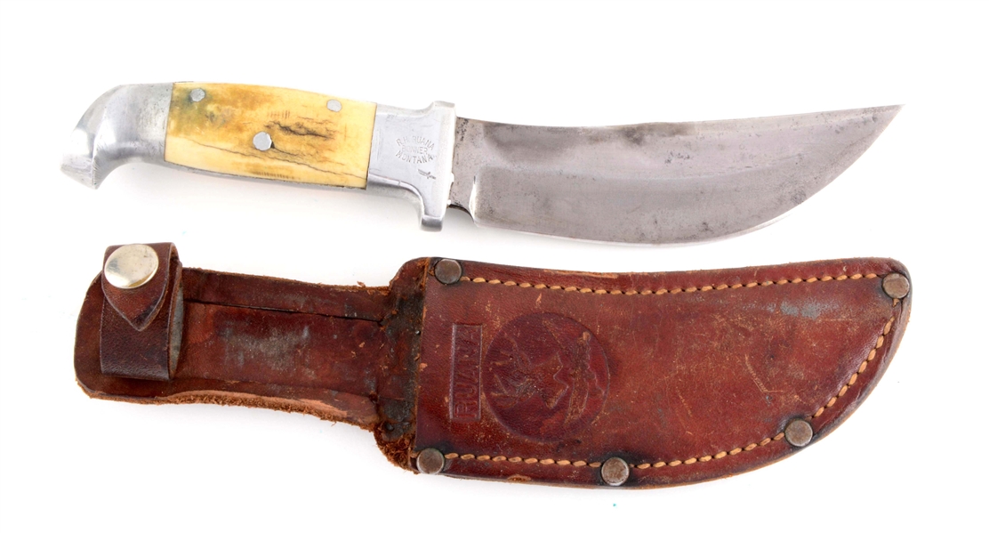 R.H. RUANA 15C LITTLE KNIFE TRANSITION STAMP STAG HANDLE.