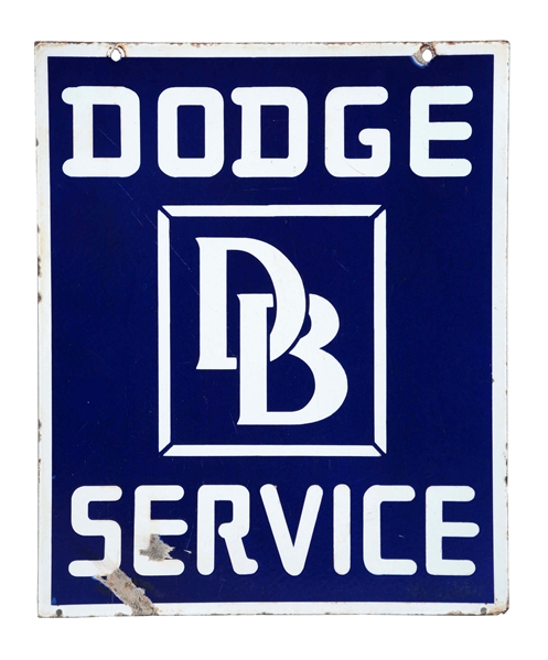 DODGE BROTHERS AUTOMOBILE SERVICE PORCELAIN SIGN.