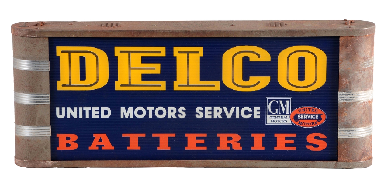 DELCO BATTERIES & UNITED MOTOR SERVICE LIGHT UP STORE DISPLAY.