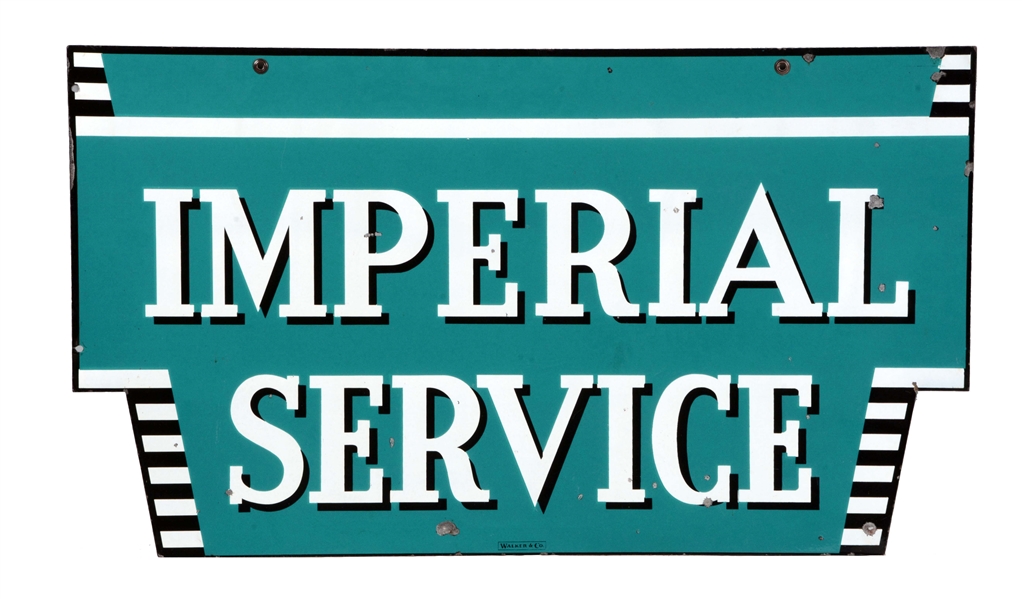 IMPERIAL SERVICE DEALERSHIP PORCELAIN SIGN.