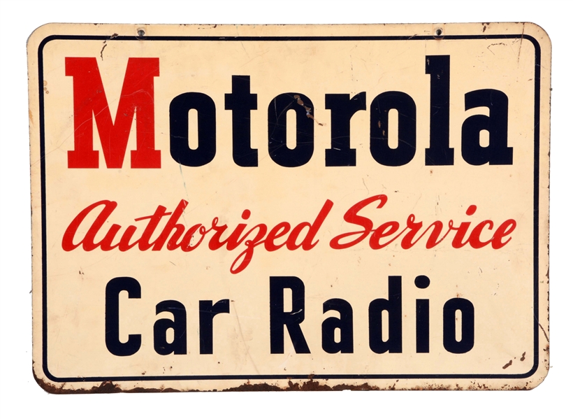 MOTOROLA CAR RADIO SERVICE TIN SIGN.