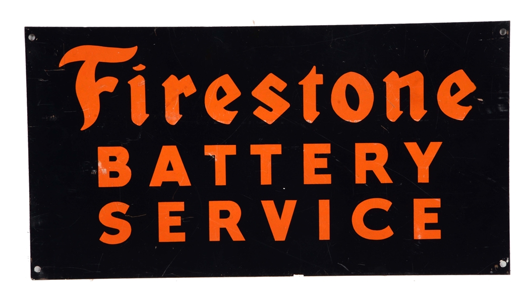 FIRESTONE BATTERY SERVICE TIN SIGN.
