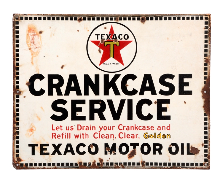 TEXACO CRANKCASE SERVICE PORCELAIN SIGN.