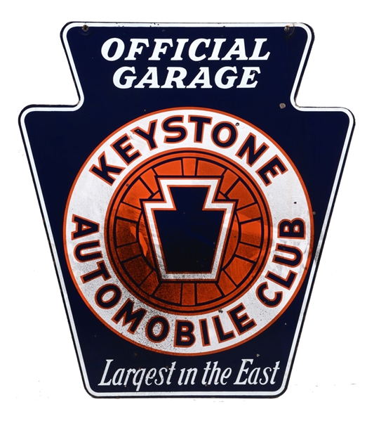 KEYSONE AUTOMOBILE CLUB OFFICIAL GARAGE SIGN.
