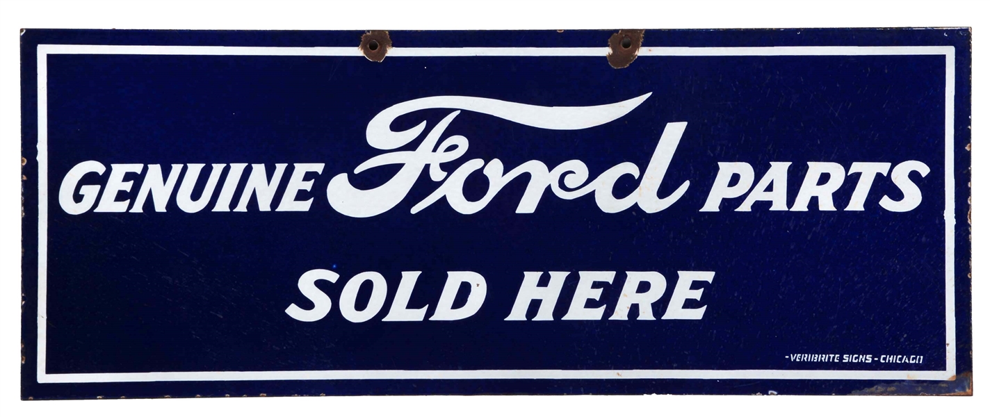 GENUINE FORD PARTS SOLD HERE PORCELAIN SIGN.