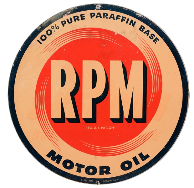 RPM MOTOR OIL TIN SIGN.