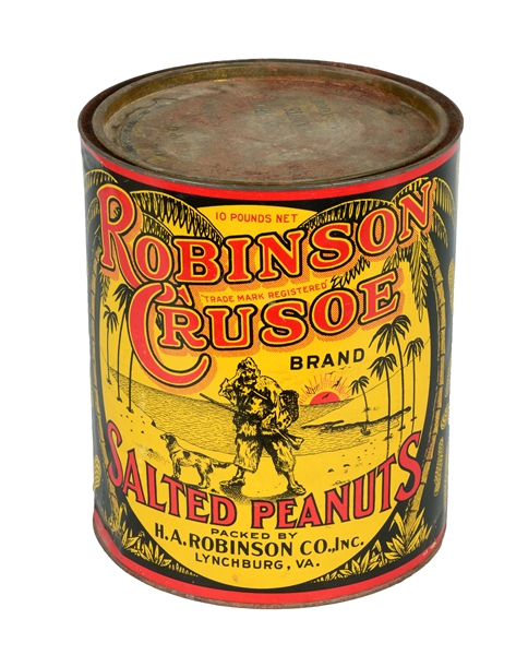 ROBINSON CRUSOE SALTED PEANUT 10 POUND TIN.