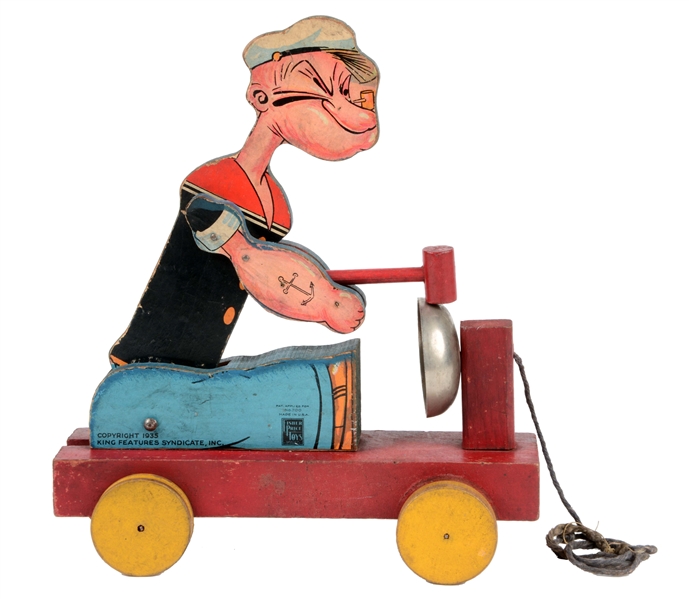 FISHER PRICE PAPER ON WOOD NO. 700 POPEYE BELL RINGER. 