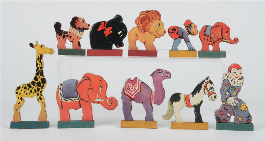 VERY RARE FISHER PRICE PAPER ON WOOD PARTY FAVOR CUT-OUTS. 
