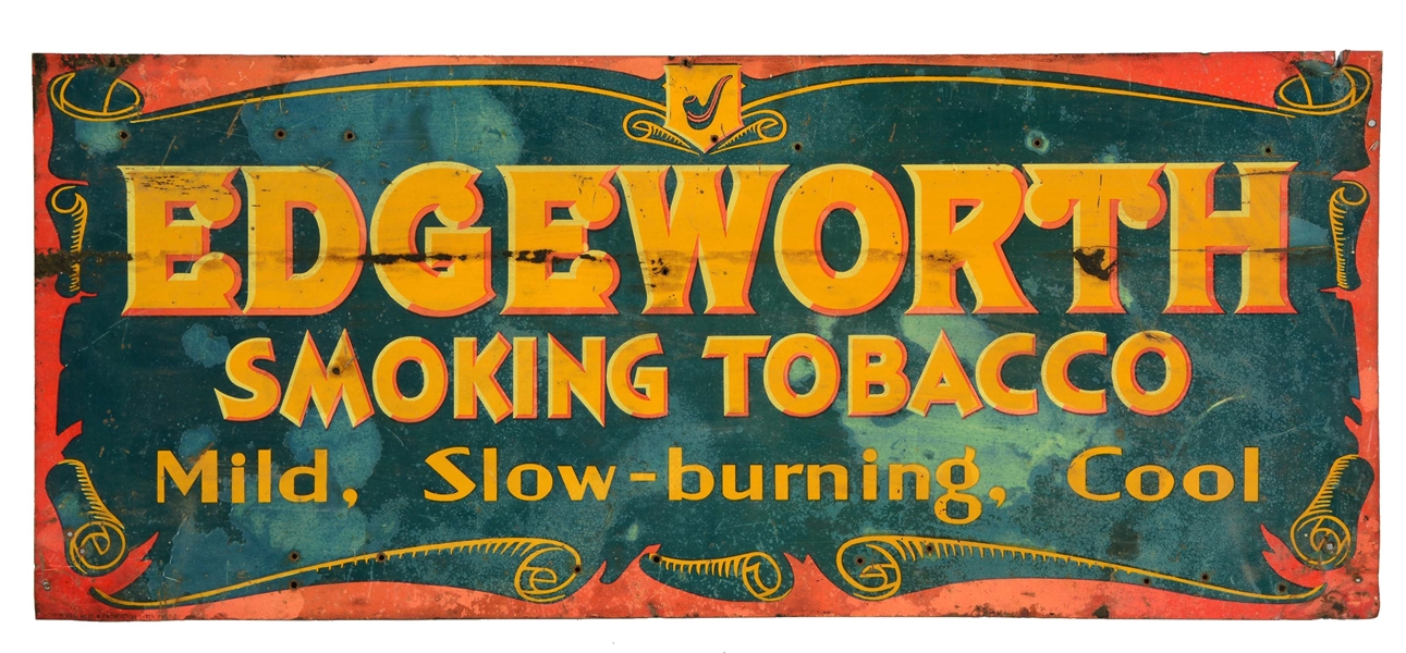 EDGEWORTH SMOKING TOBACCO TIN ADVERTISING SIGN. 