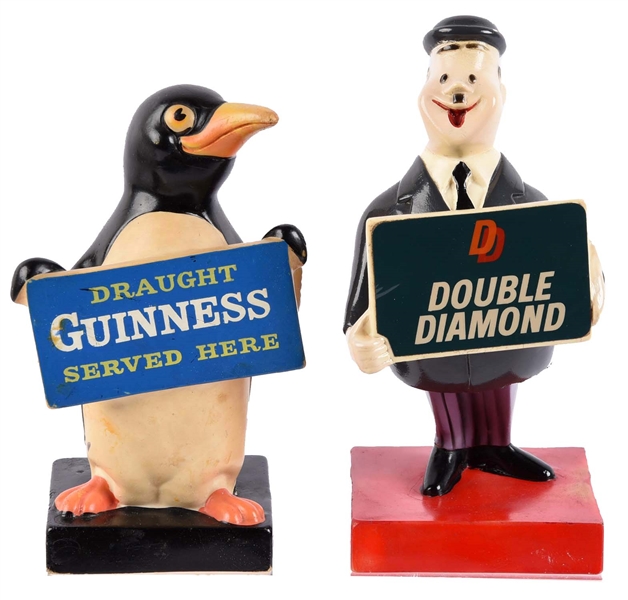 LOT OF 2: GUINNESS AND DOUBLE DIAMOND BEER ADVERTISING FIGURES.