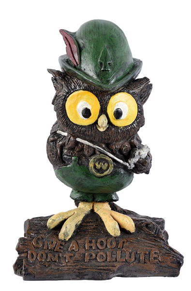 WOODSY THE OWL GIVE A HOOT ADVERTISING FIGURE.