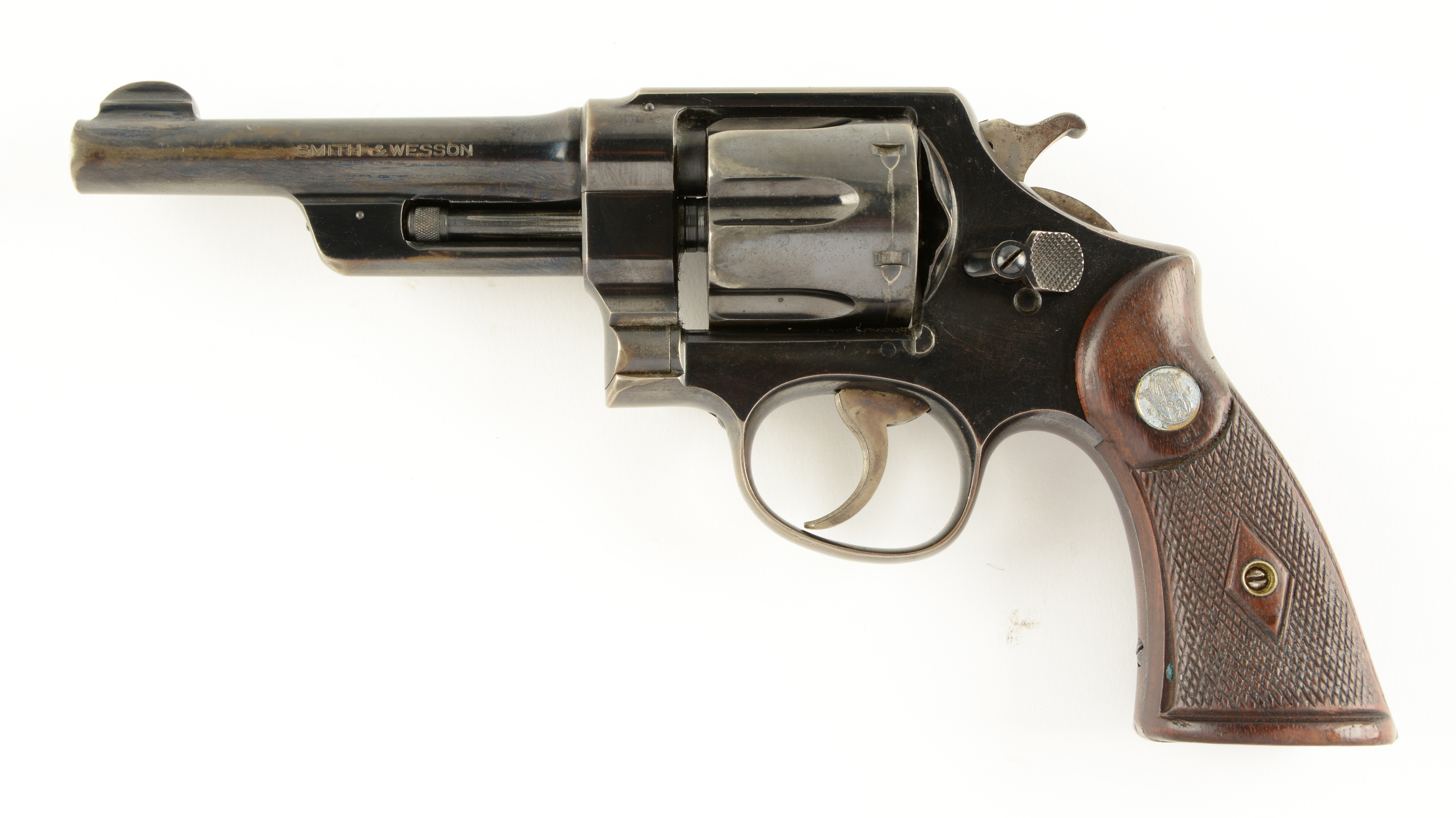 C) pre-war smith and wesson .38/44 heavy duty revolver. 