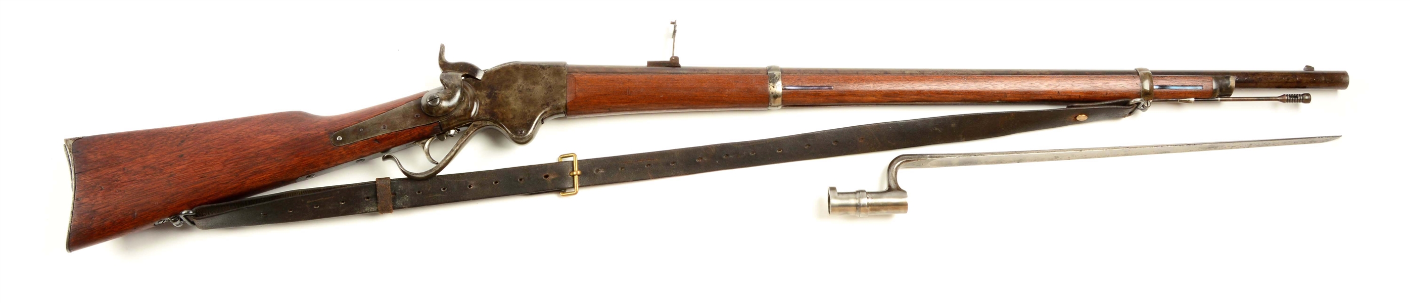 (A) SPENCER MODEL 1865 LEVER ACTION RIFLE.