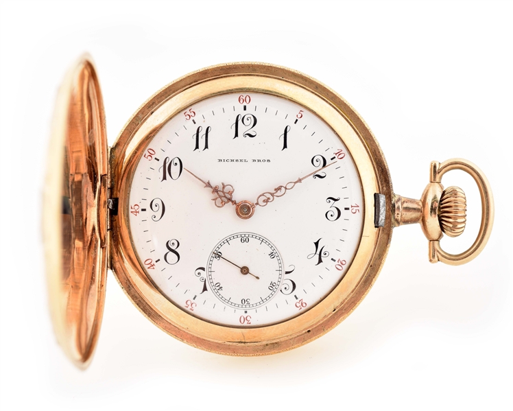 LONGINES GOLD FILLED PRIVATE LABEL FANCY H/C POCKET WATCH.