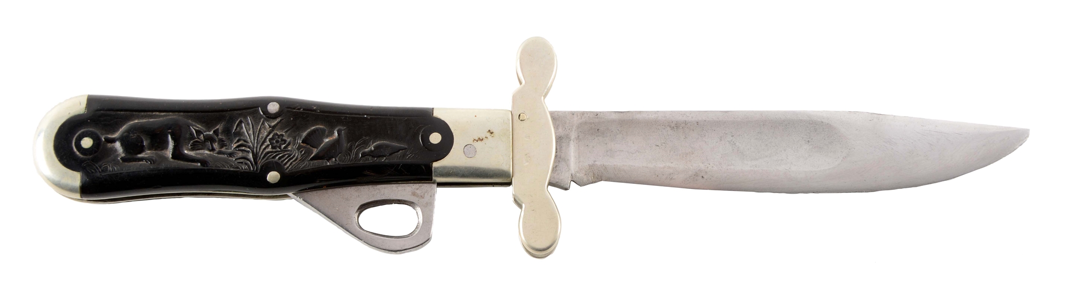 M.S.A. CO. GLADSTONE EARLY FOLDING SAFETY HUNTER KNIFE.