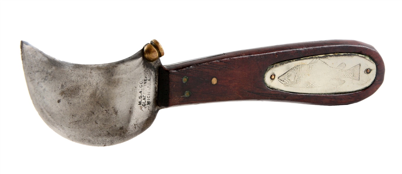 M.S.A. CO. GLADSTONE, MICH. "HANDY FISH KNIFE" FIXED BLADE KNIFE.