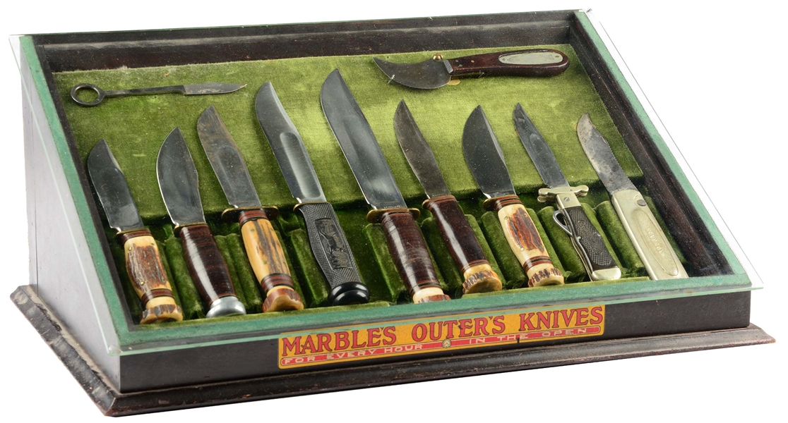 EXTREMELY RARE MARBLES GLADSTONE COUNTER KNIFE DISPLAY.