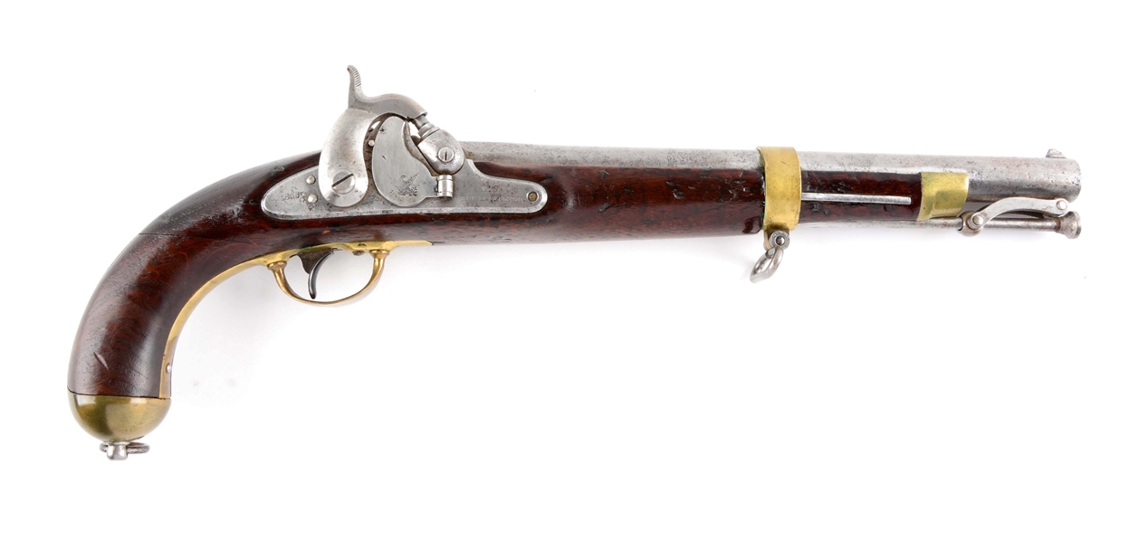 (A) U.S. SPRINGFIELD MODEL 1855 SINGLE SHOT PERCUSSION MARTIAL PISTOL.