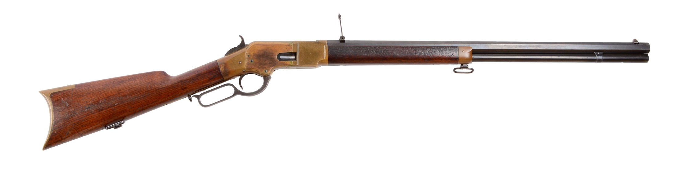(A) HIGH CONDITION UNTOUCHED HENRY MARKED WINCHESTER MODEL 1866 LEVER ACTION RIFLE.