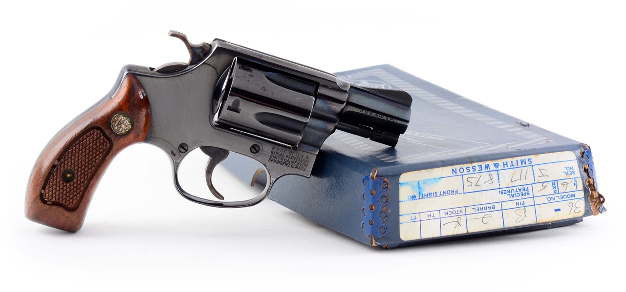 (M) BOXED S&W MODEL 36 DOUBLE ACTION REVOLVER.
