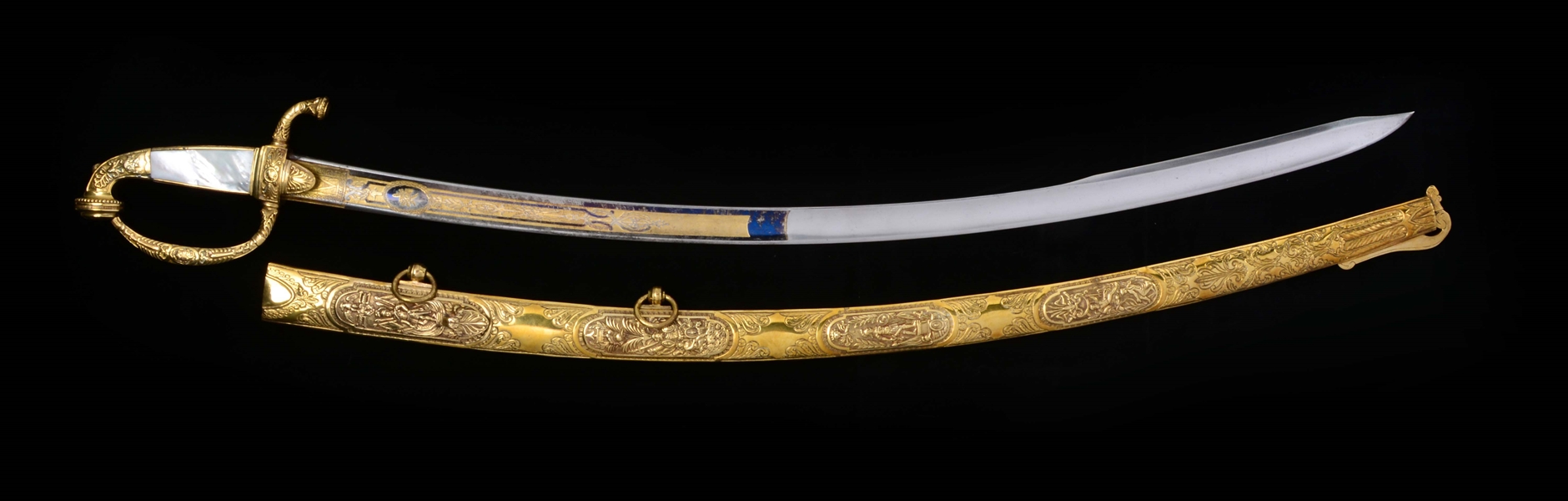 HISTORIC AND ATTRACTIVE FRENCH SABER ATTRIBUTED TO GENERAL BROOKS AND PRESENTED BY LAFAYETTE.