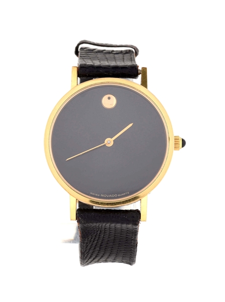 MOVADO GOLD PLATED STRAP WATCH.