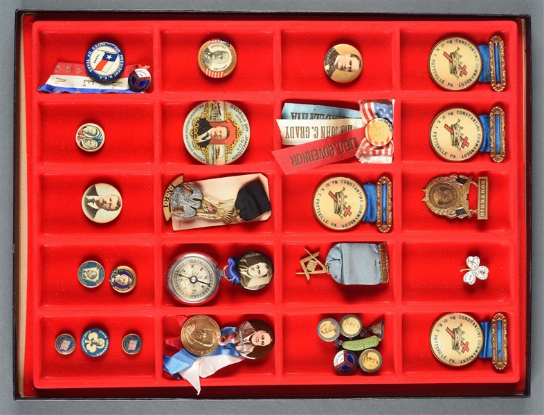 LOT OF HISTORICAL POLITICAL BUTTONS.