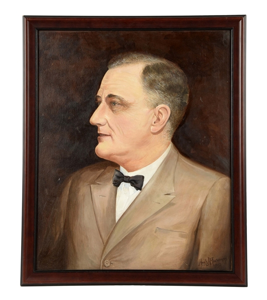 PORTRAIT OF PRESEDENT ROOSEVELT PRESENTED TO MAYOR JAMES M. CURLEY.