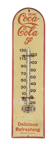 WOODEN COCA-COLA ADVERTISING THERMOMETER. 