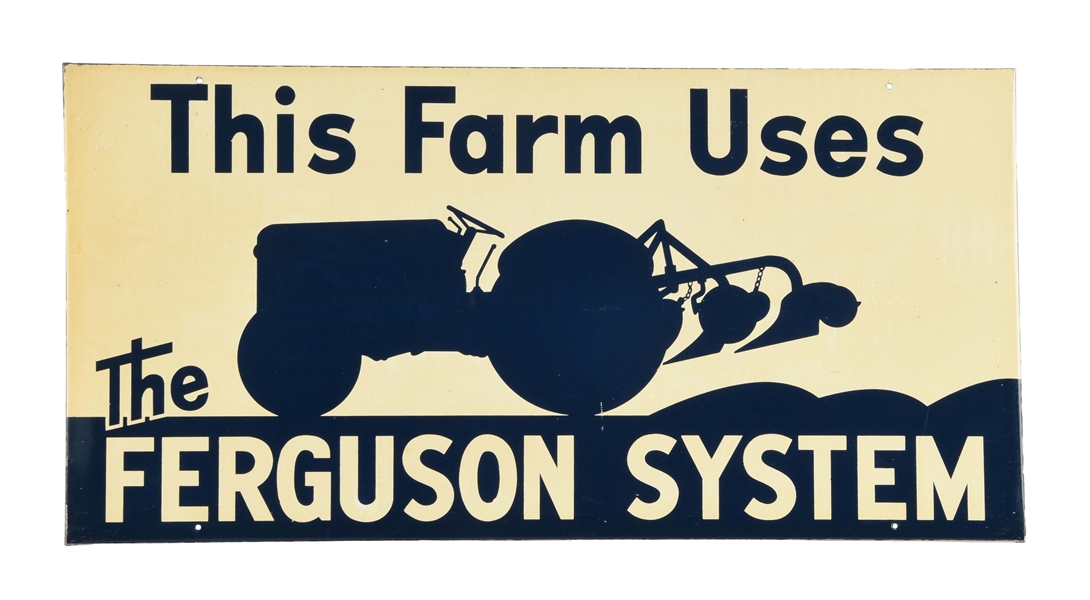 THE FERGUSON SYSTEM TIN ADVERTISING SIGN. 