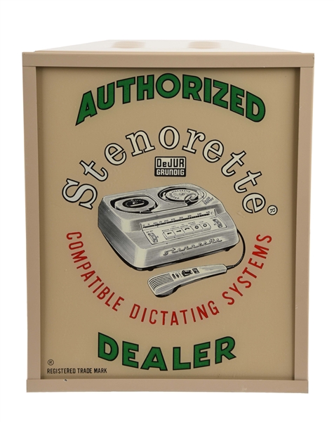 STENORETTE AUTHORIZED DEALER LIGHT UP SIGN WITH BOX. 