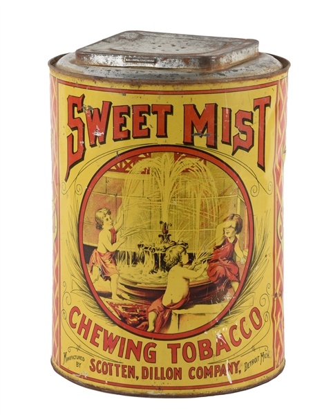 LARGE SWEET MIST CHEWING TOBACCO TIN. 