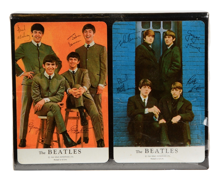 SCARCE BEATLES VINTAGE DOUBLE DECK PLAYING CARDS. 