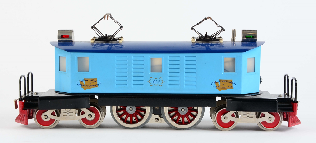 MCCOY THIN GUAGE ELECTRIC OUTLINE LOCOMOTIVE MARKED 1965.
