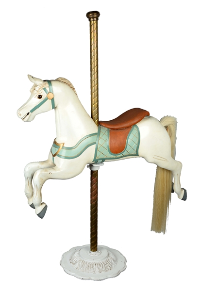 PAINTED WOODEN CAROUSEL HORSE. 