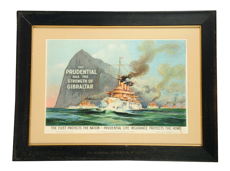 FRAMED PRUDENTIAL INSURANCE CO. OF AMERICA ADVERTISEMENT.
