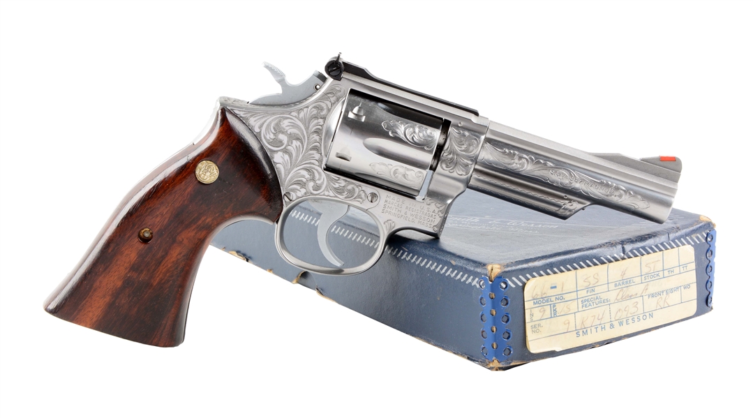 (M) FACTORY ENGRAVED SMITH AND WESSON MODEL 66 REVOLVER.