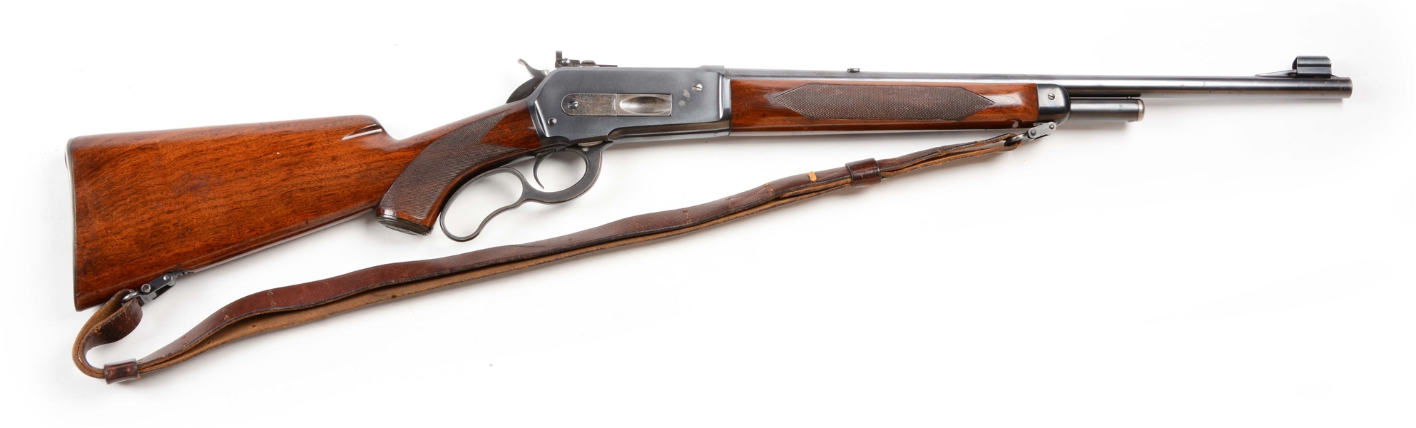 (C) WINCHESTER MODEL 71 DELUXE LONG TANG LEVER ACTION CARBINE.