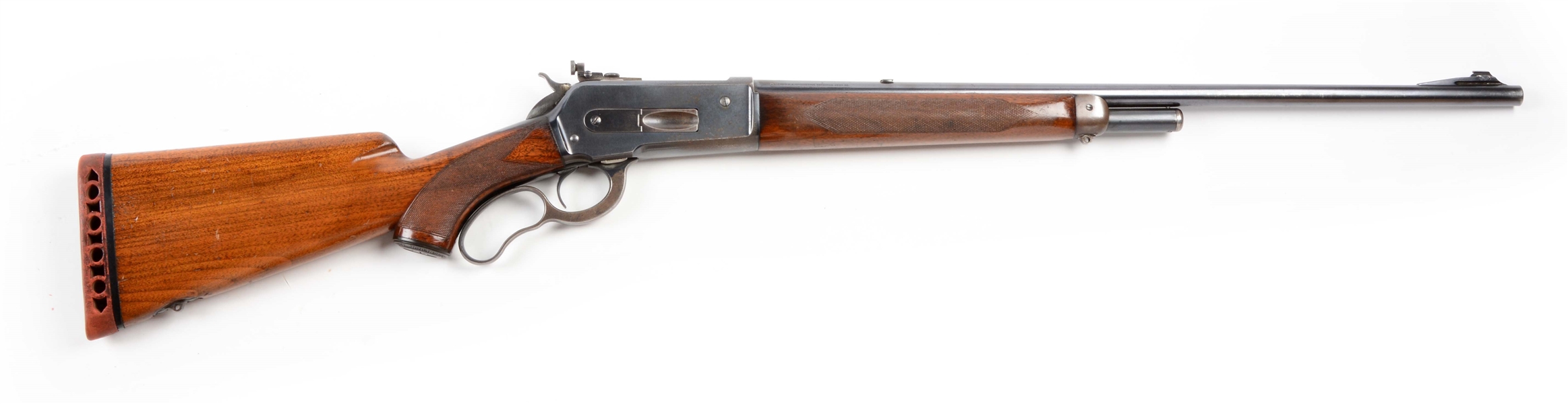 (C) PRE-WAR DELUXE WINCHESTER MODEL 71 LEVER ACTION RIFLE (1936).