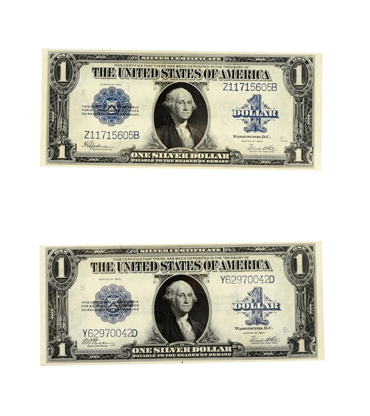 LOT OF 2: $1 SILVER CERTIFICATES.