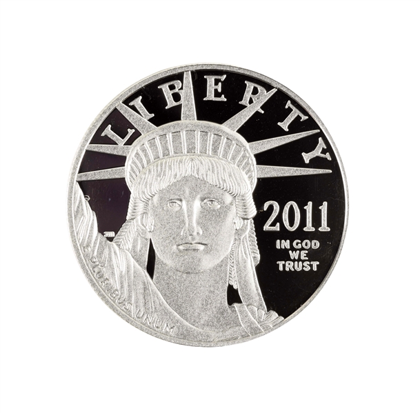2011 AMERICAN EAGLE ONE OUNCE PLATINUM PROOF COIN.