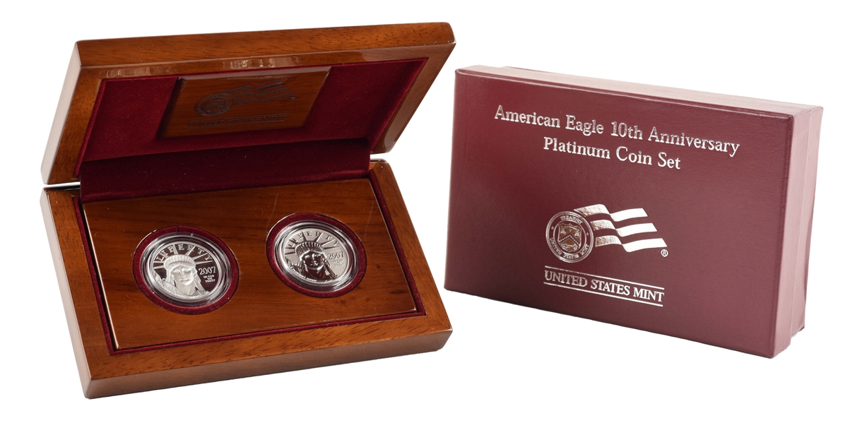 AMERICAN EAGLE 10TH ANNIVERSARY PLATINUM COIN SET.